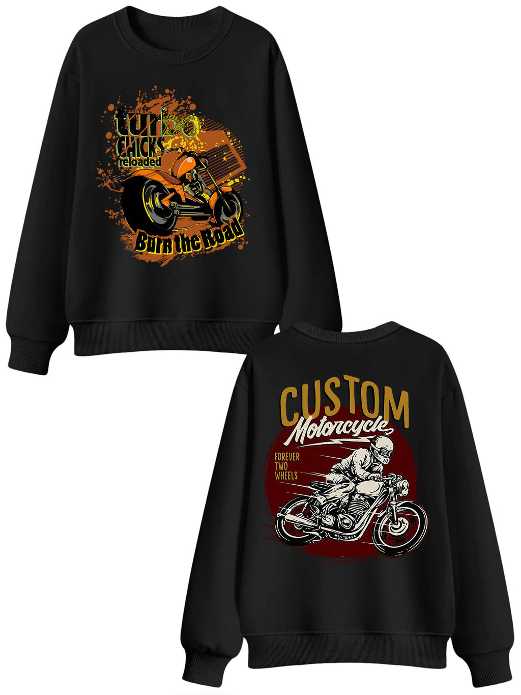 Round Neck Sweatshirt Double Sided Print Tbb001
