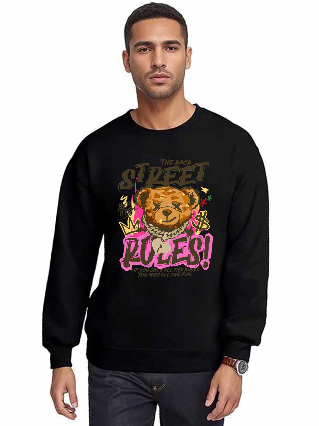 Round Neck Sweatshirt Single Sided Print Tbb001 Japanese