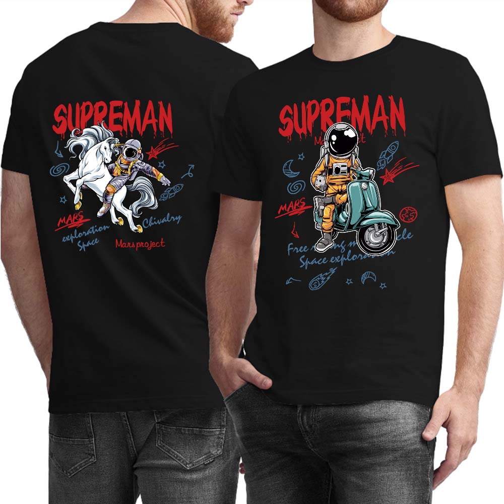Uk Sizing 100% Cotton T-shirt (with Heat Transfers on Front and Back) – Shipping Not Included