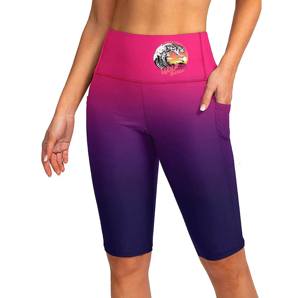 Women Five Quarter Swim Trunks Double Sided Print