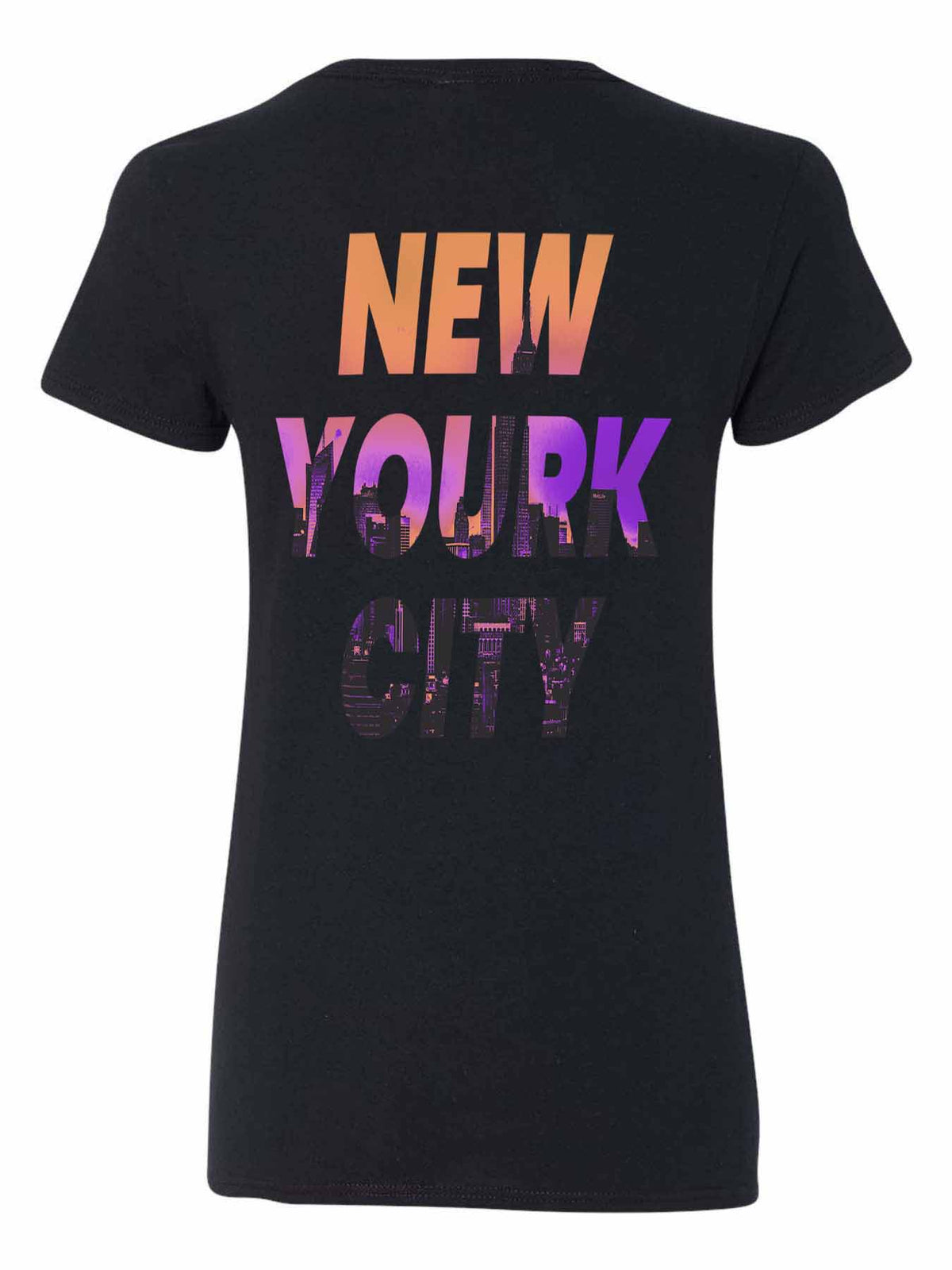 V Neck Women T Shirt Double Sided Print
