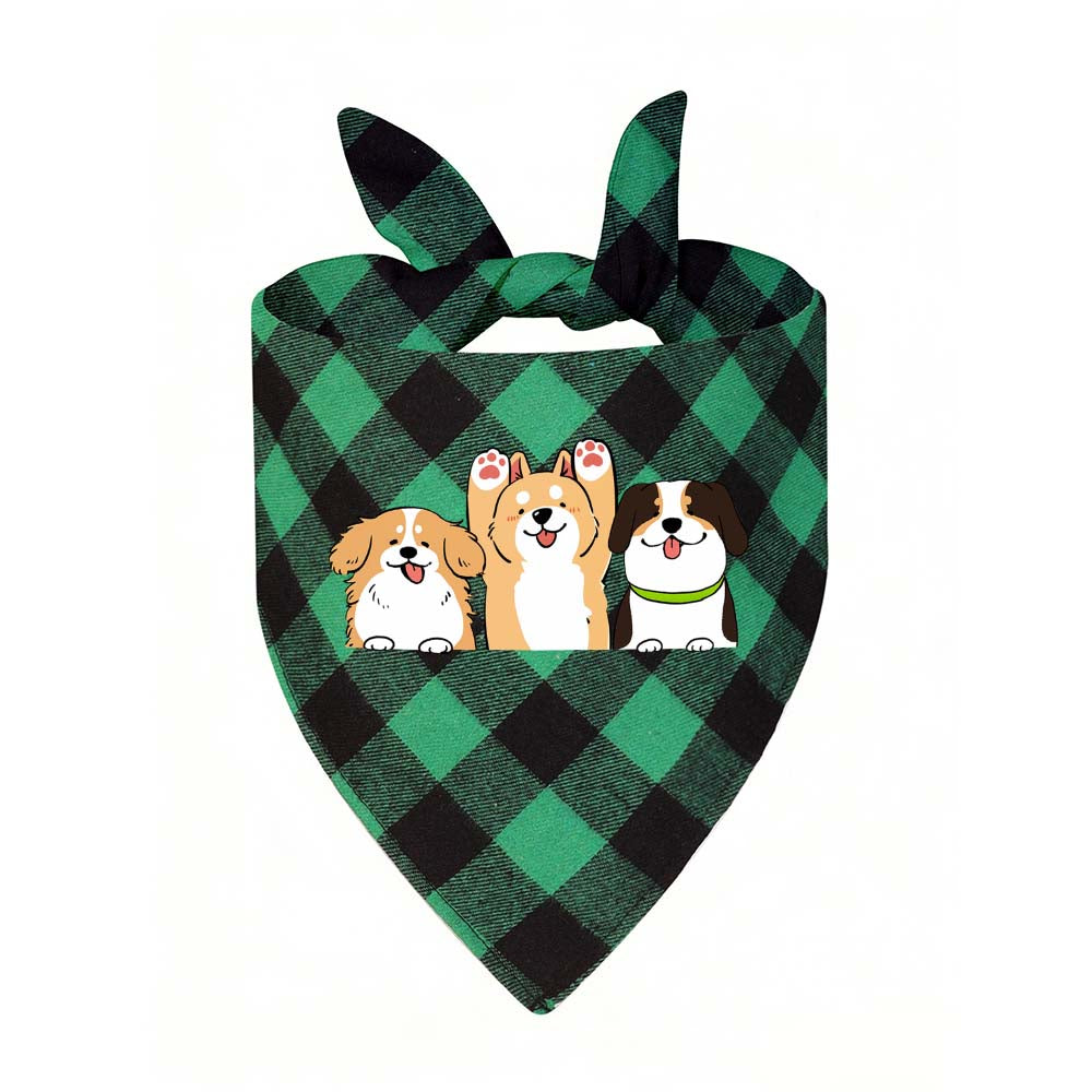 Plaid Pet Triangle Scarf Tbb001 Us Ship