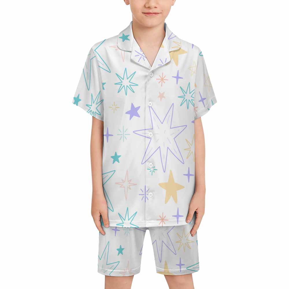 Kids Cuban Collar Pajama Set Lm131