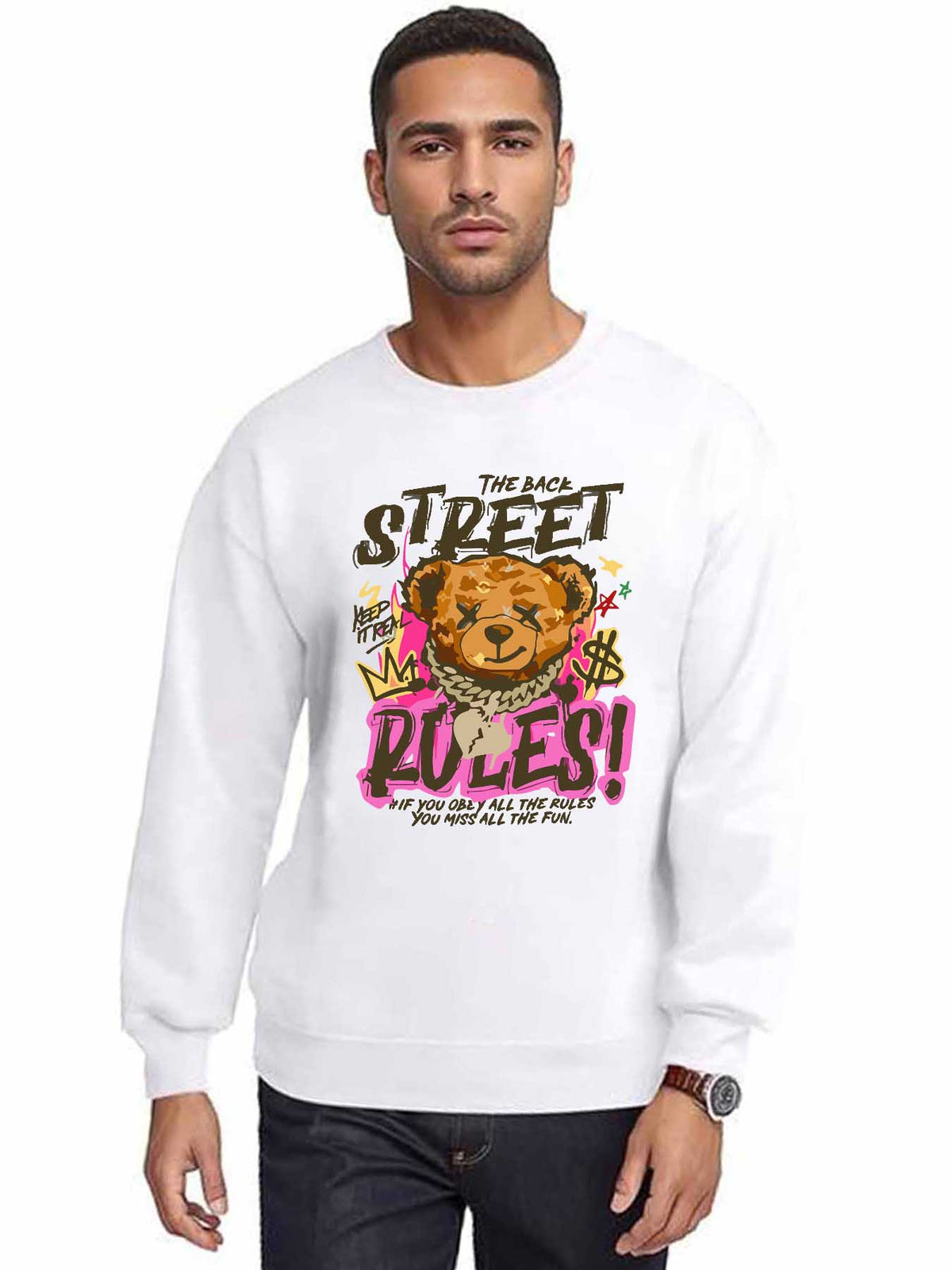 Double Sided Print Round Neck Sweater Tbb001 Japanese
