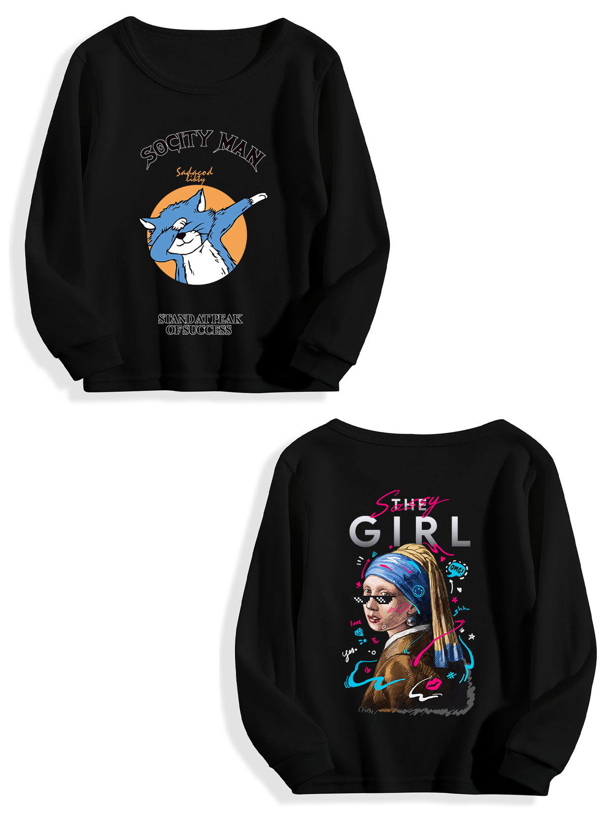 Kids Long Sleeve Double Sided Print Tbb001
