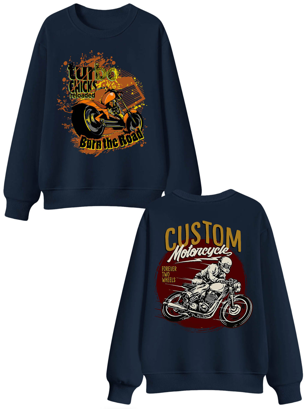 Round Neck Sweatshirt Double Sided Print Tbb001