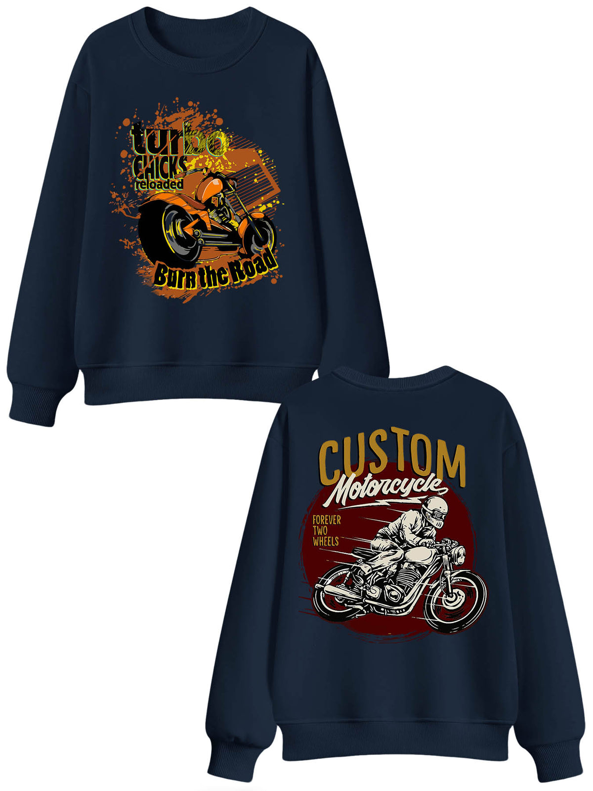 Round Neck Sweatshirt Double Sided Print Tbb001