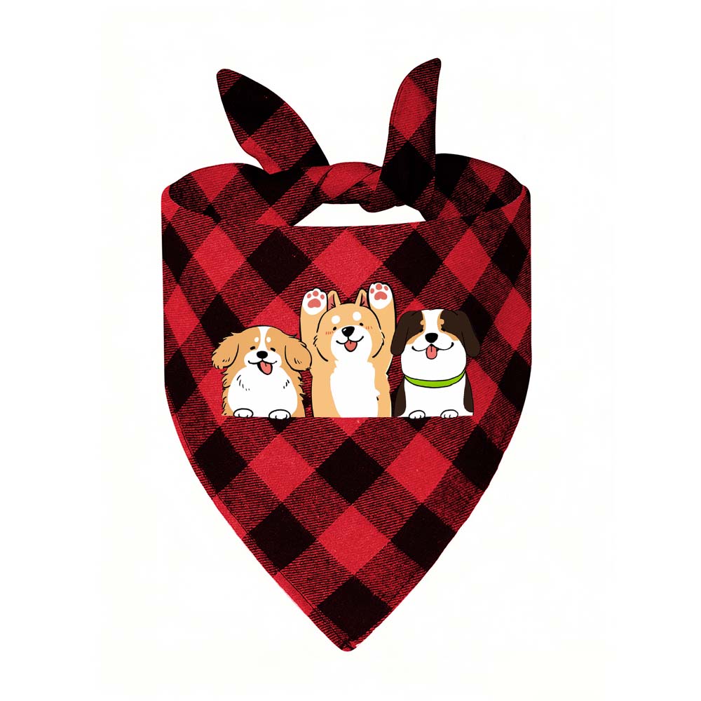 Plaid Pet Triangle Scarf Tbb001 Us Ship