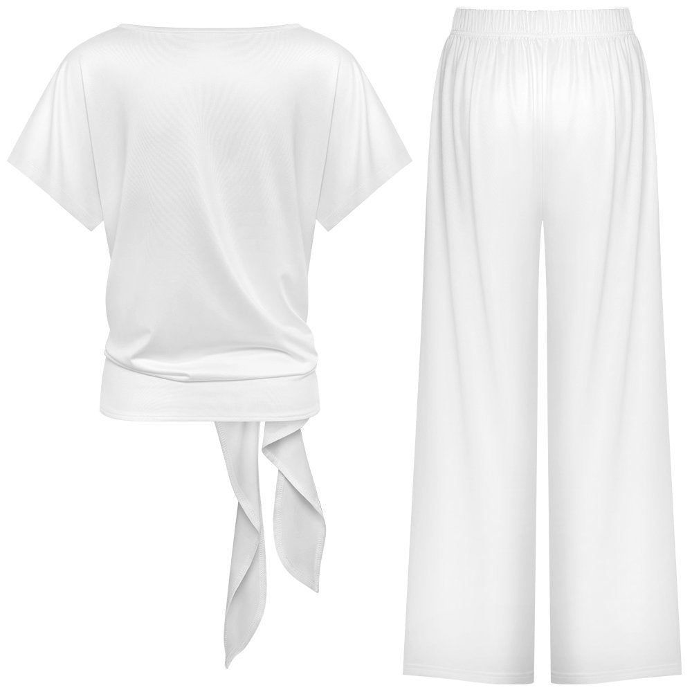 Strap top wide leg pants set