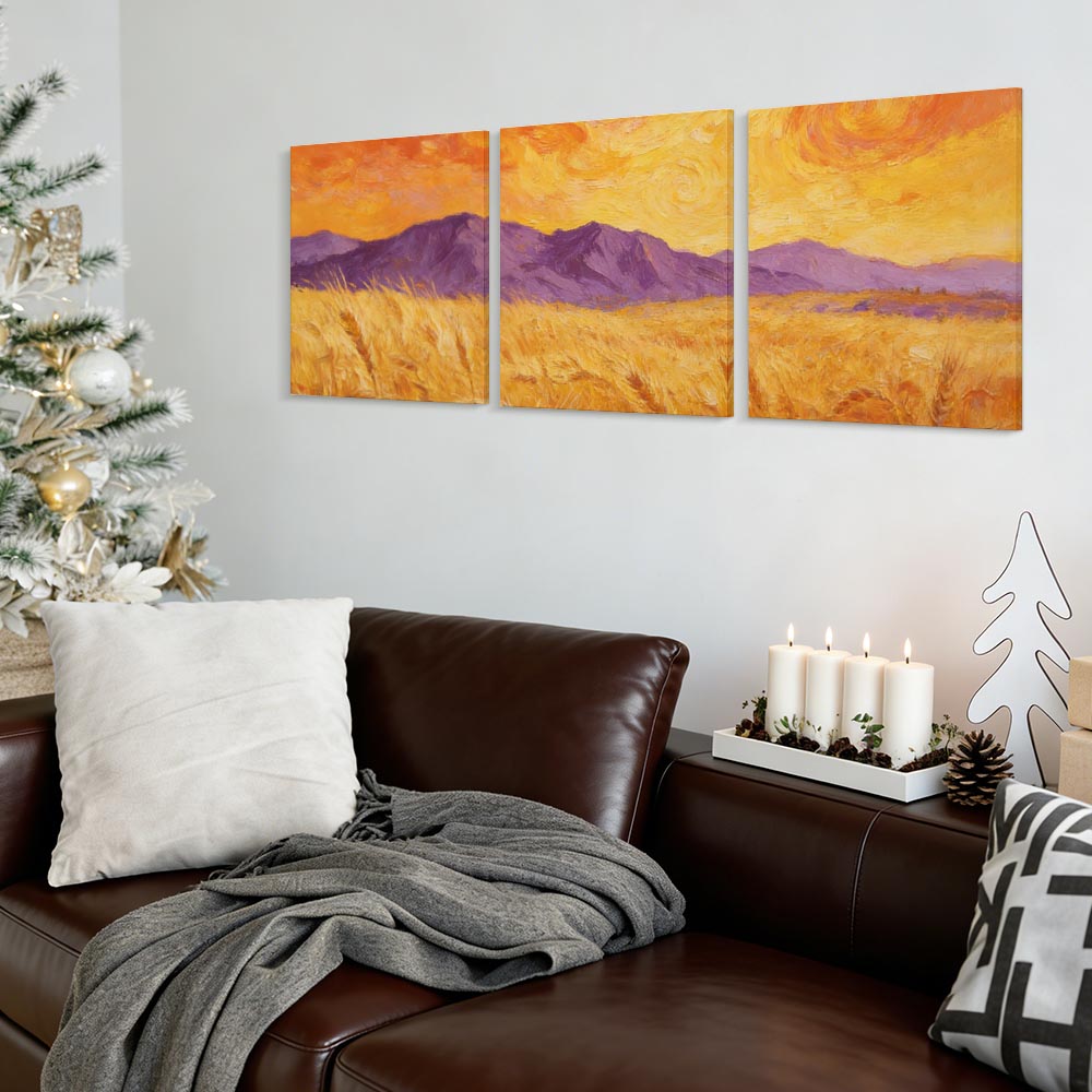 Decorative Frame Painting Triple Panel Design
