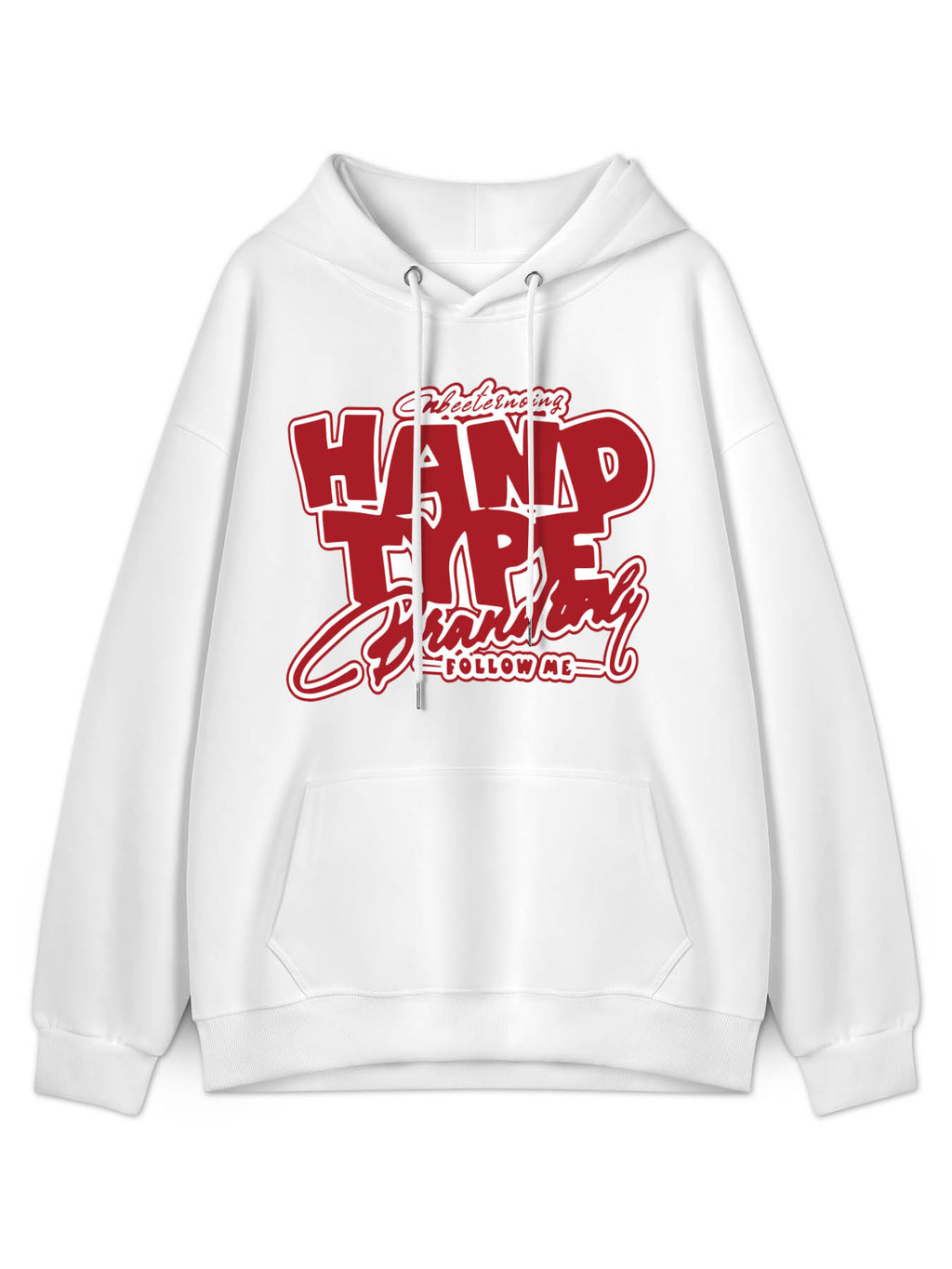 Front Print Hoodie with Rope Japanese Direct