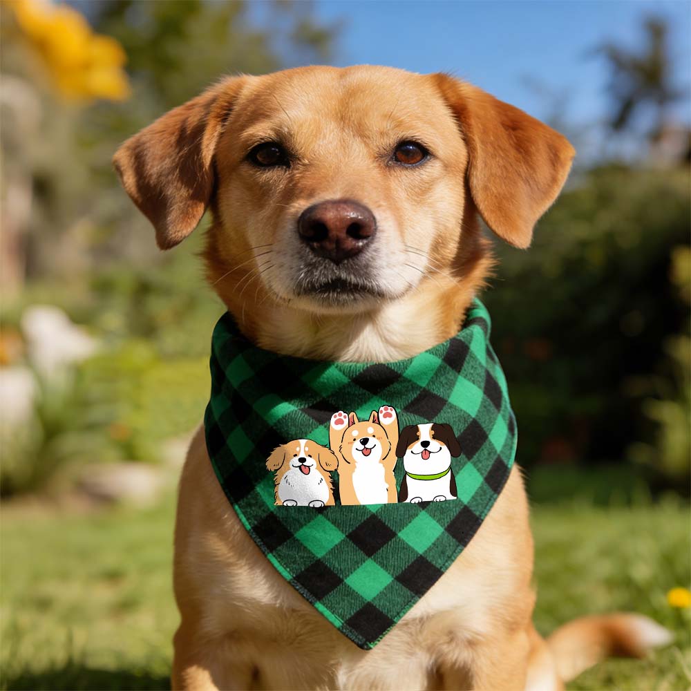 Plaid Pet Triangle Scarf Tbb001 Us Ship