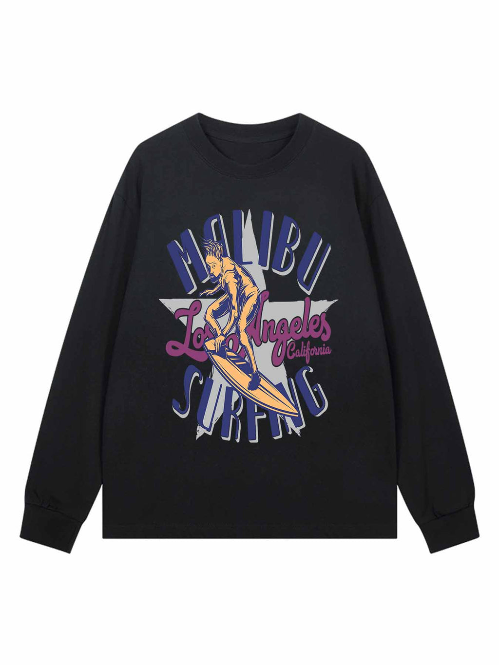 Cotton Long Sleeve Single Sided Print T Shirt