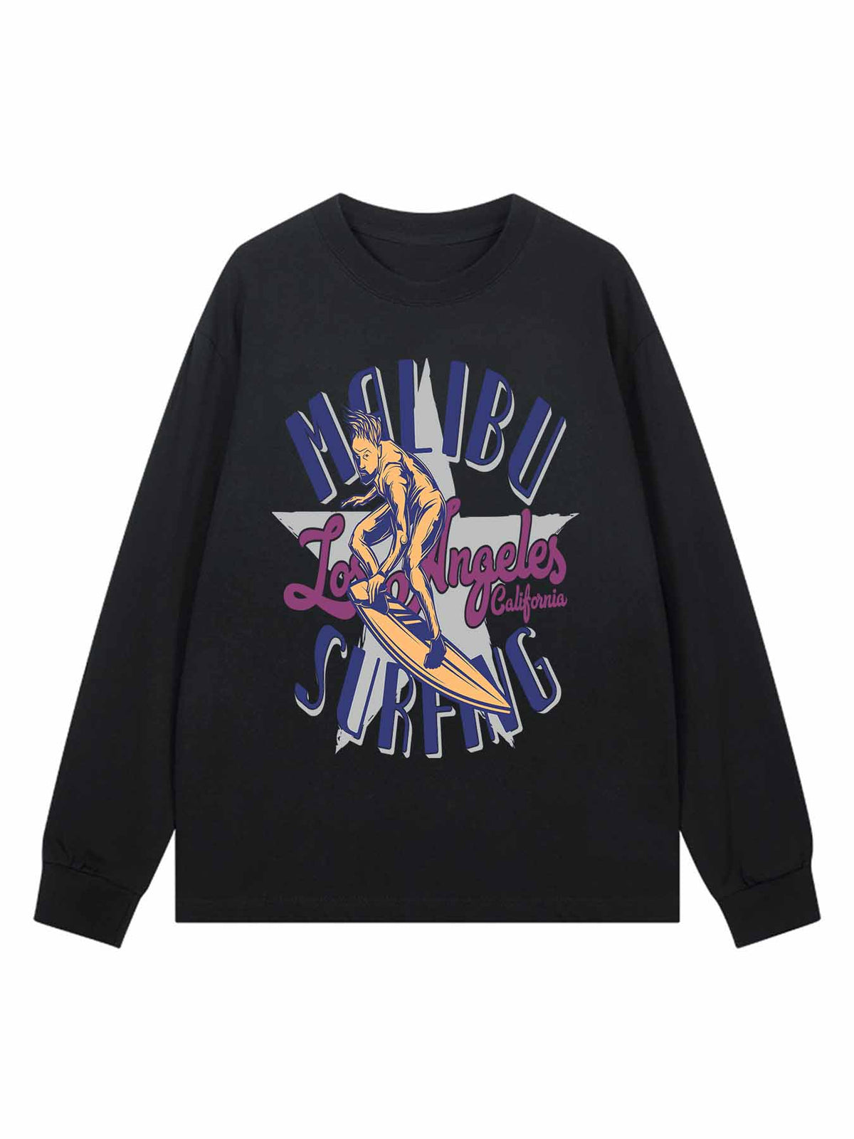 Cotton Long Sleeve Single Sided Print T Shirt