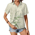 Women's Lapel Pocket Short Sleeve Shirt Lm230