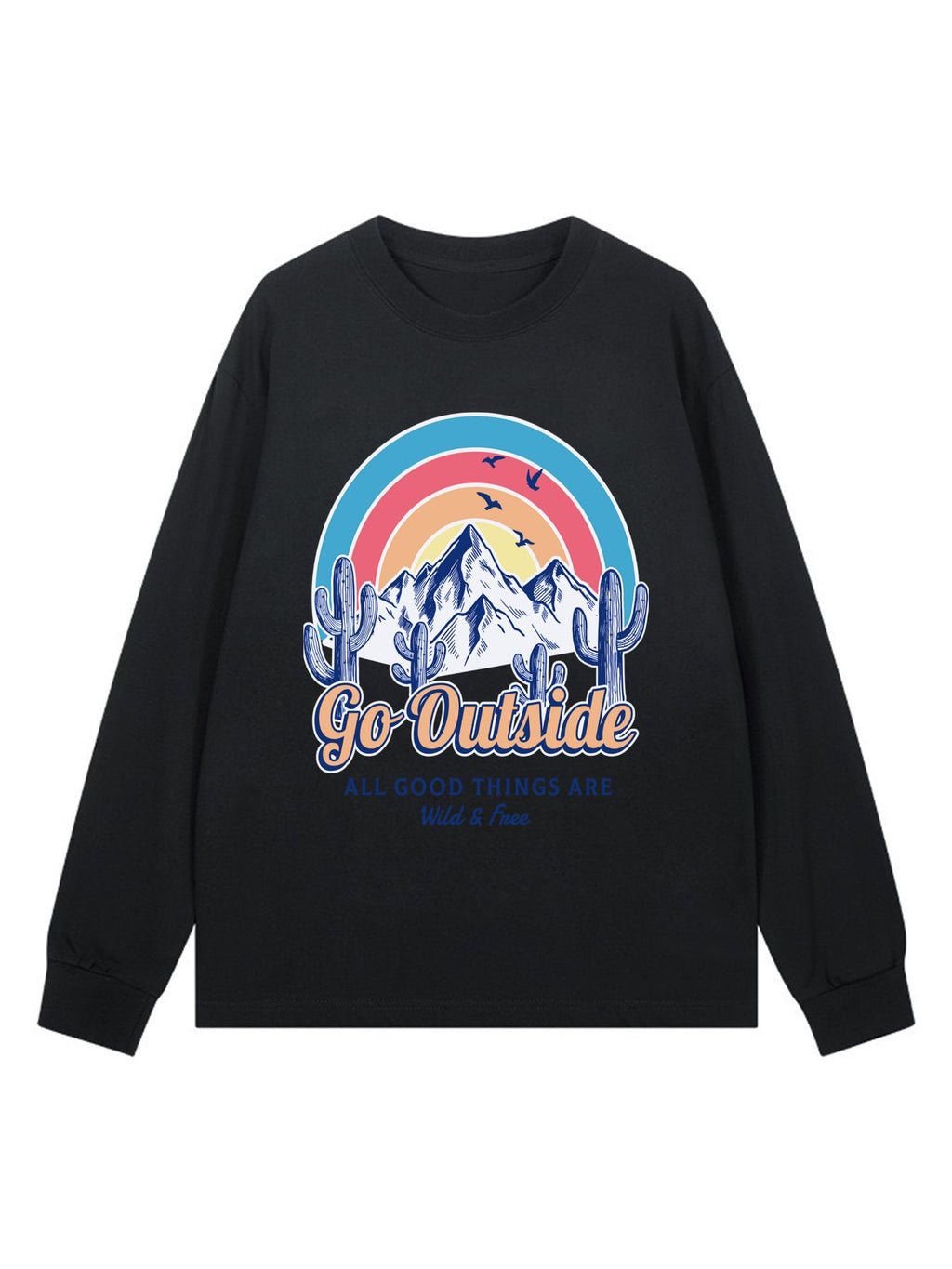 Cotton Long Sleeve Tee Double Sided Print Tbb001