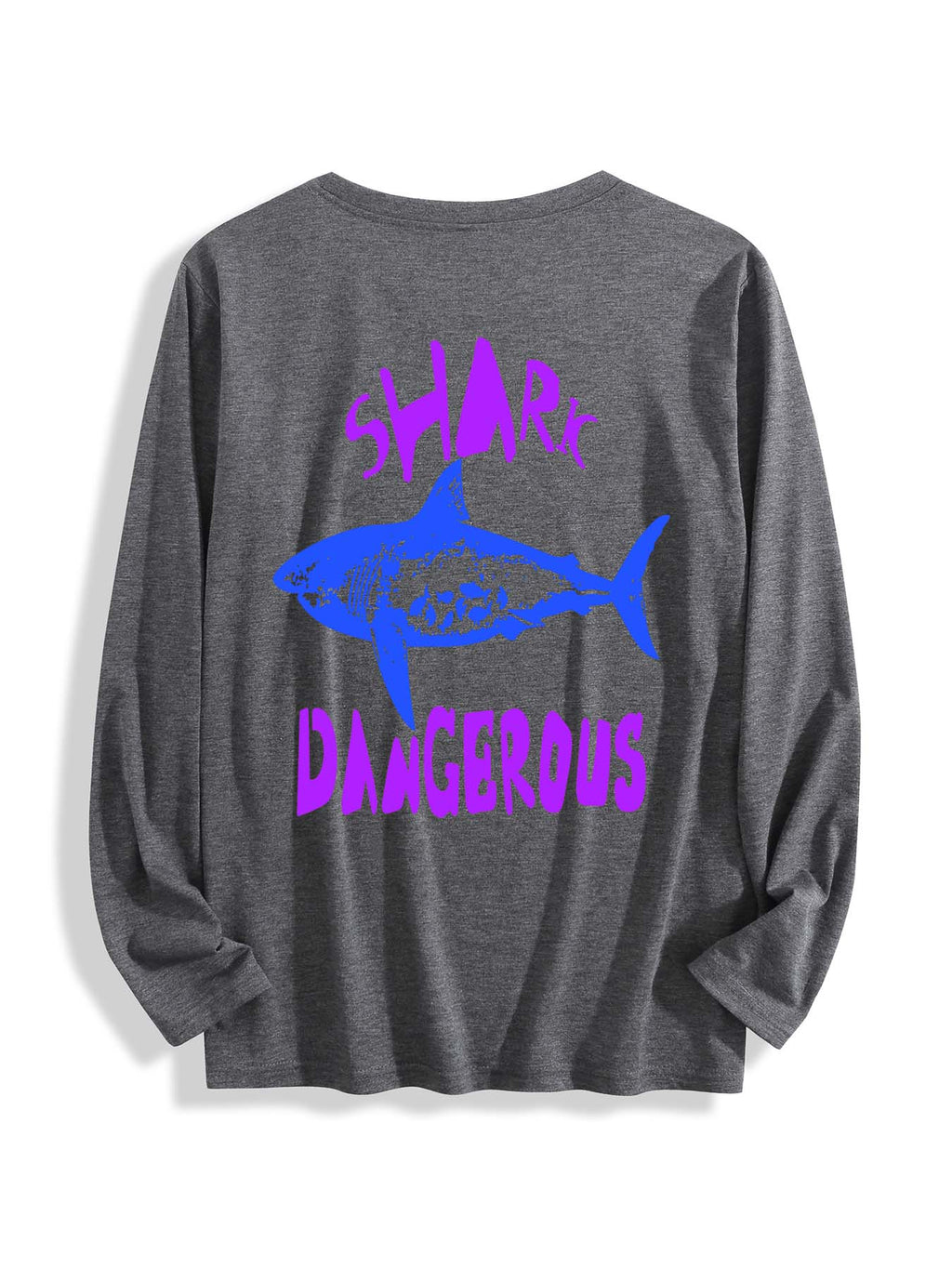 Round Neck Long Sleeve T Shirt Back Print