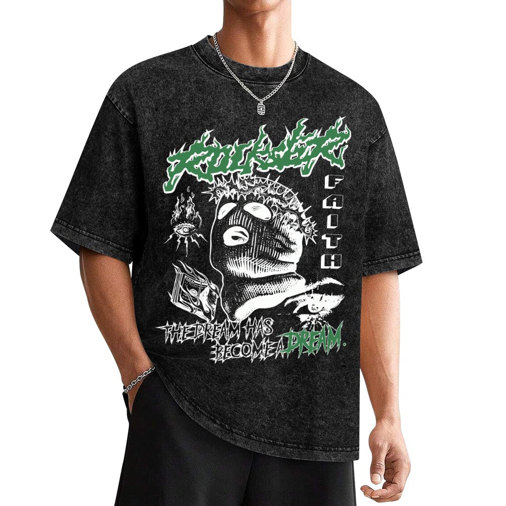Water Wash Short Sleeve Tee Double Sided Print Tbb001