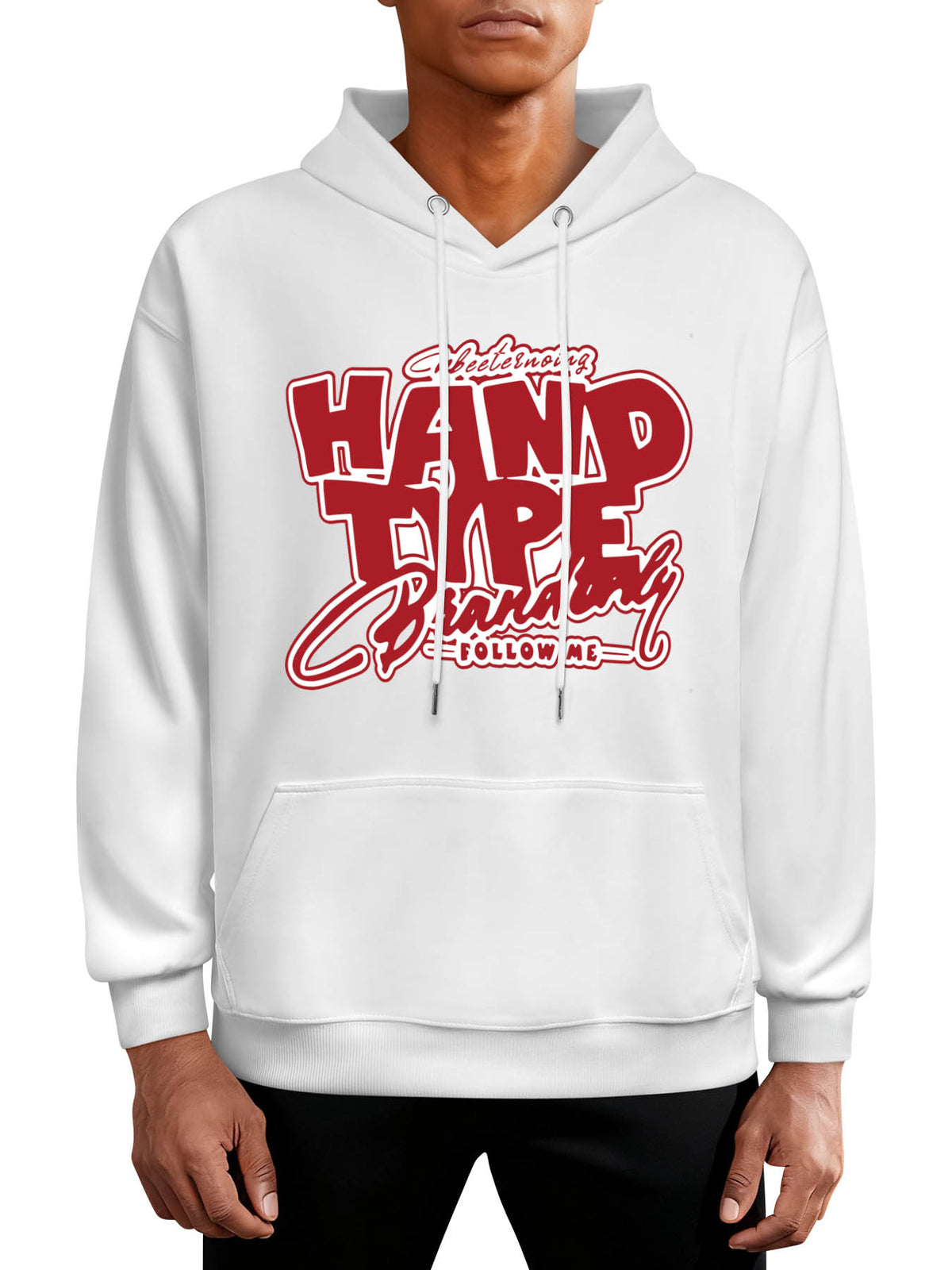 Front Print Hoodie with Rope Japanese Direct