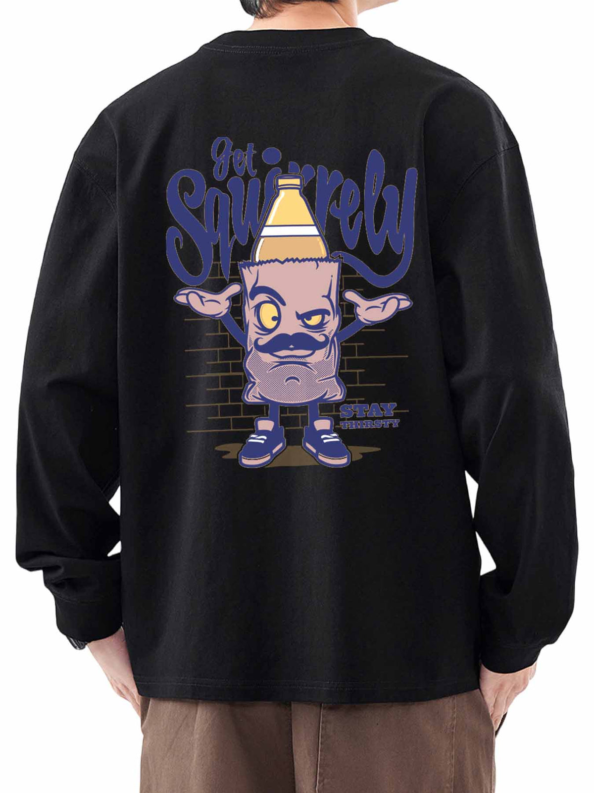 Double Sided Print Long Sleeve Cotton T Shirt Tbb001