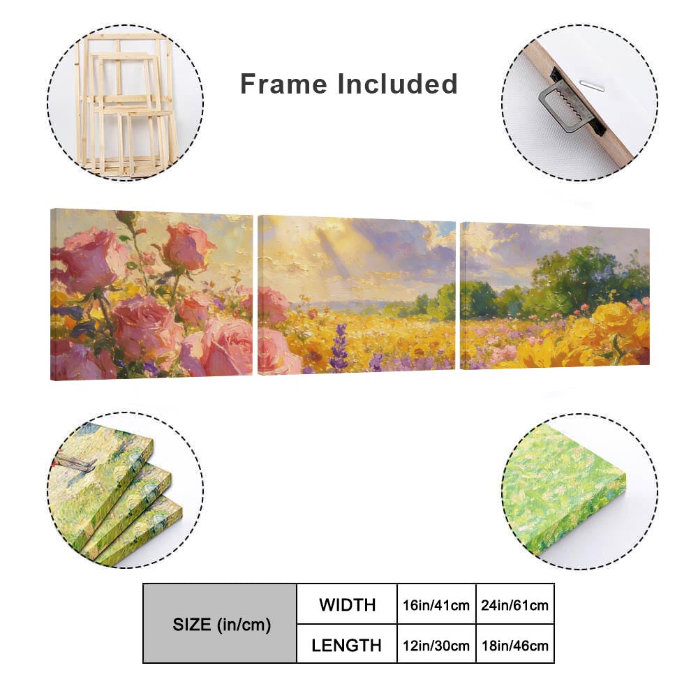 Decorative Frame Painting Triptych Horizontal 4 3