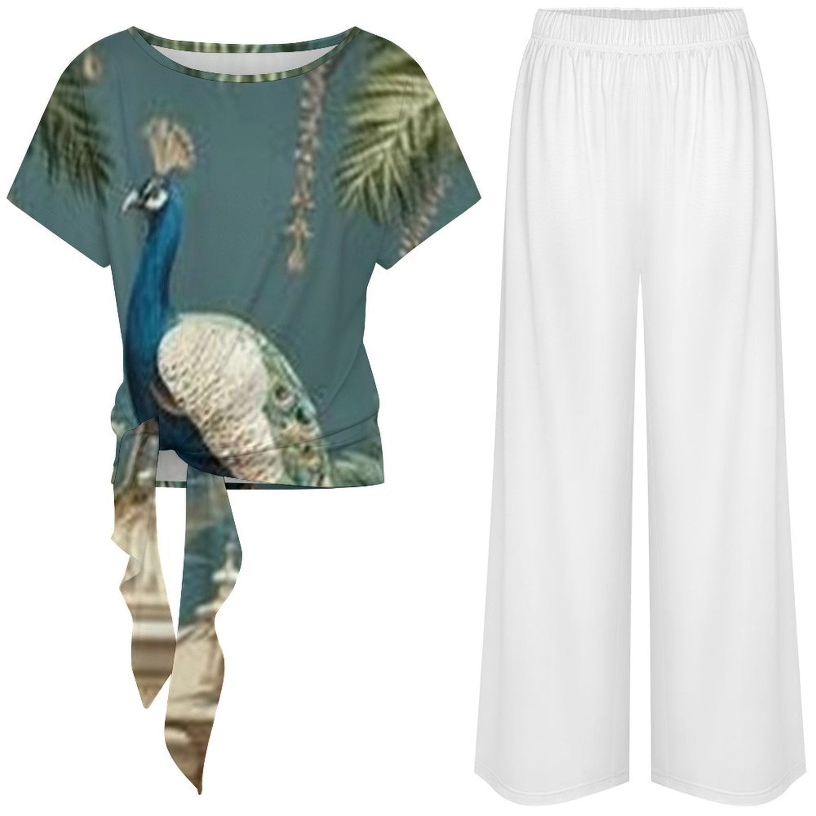 Strap top wide leg pants set
