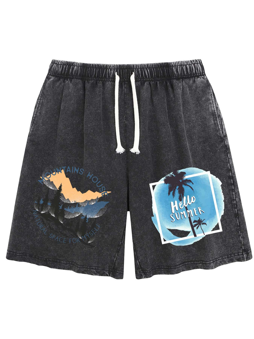 Water Wash Shorts Single Sided Print Tbb001