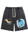 Water Wash Shorts Single Sided Print Tbb001