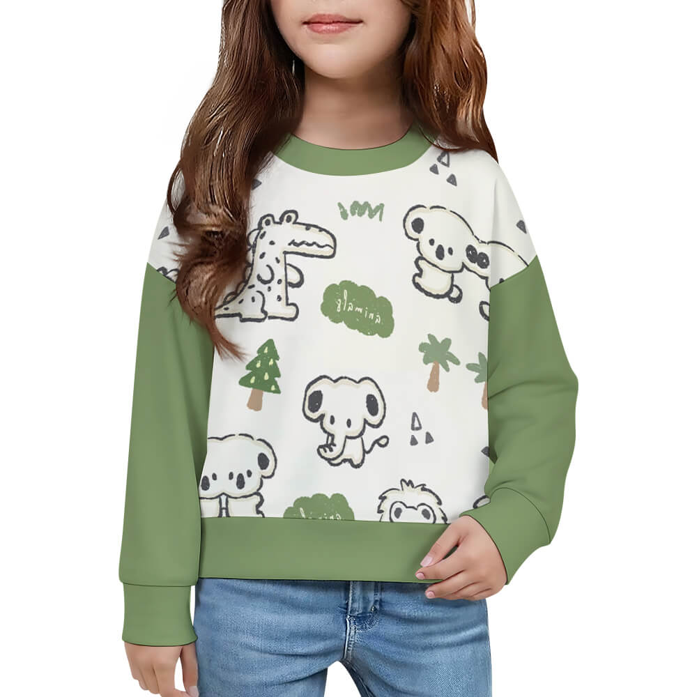Kids Drop Shoulder Sweatshirt Sds-etljxwt Single Print