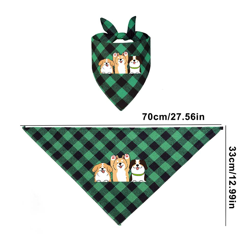 Plaid Pet Triangle Scarf Tbb001 Us Ship